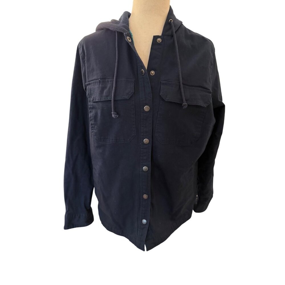Duluth Trading Co. Men’s Hooded Jacket – Size Medium – Blue w/ Plaid Lining